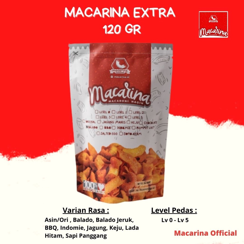 

Makaroni Rasa Jagung MACARINA Exsc Macaroni Nagih Cemilan/Snack dan Makanan Ringan PIRT