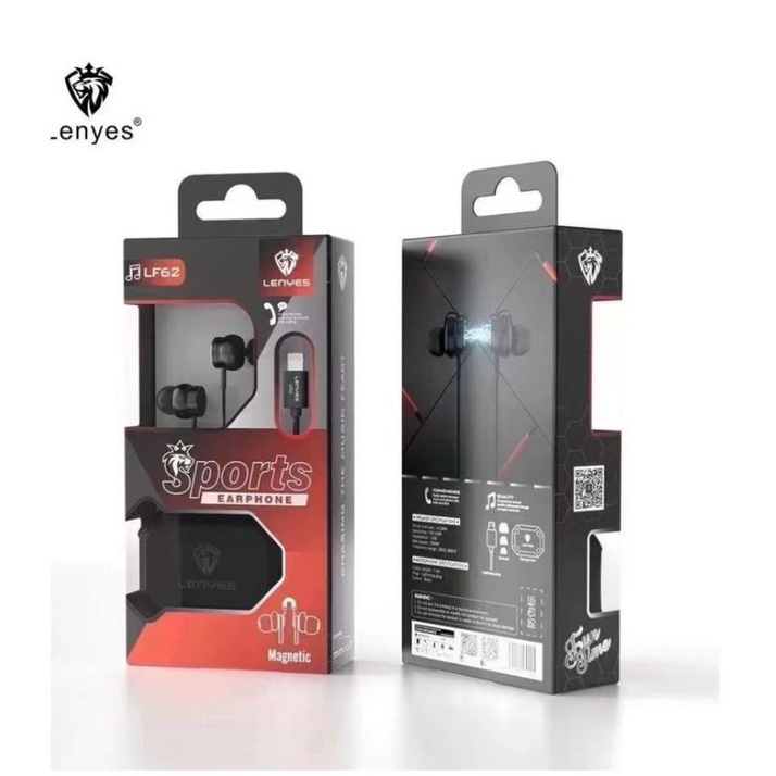 LENYES Earphone LF62   / LENYES Headphone sport lightning  Lenyes Lf 62 Hi-Fi