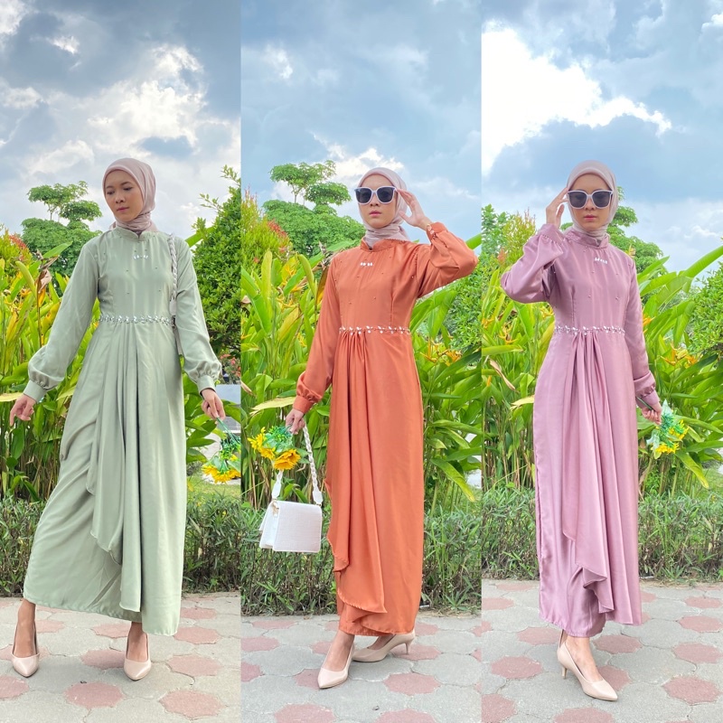 selia dress by elslook (READY STOK TANPA PO) kondangan dress maxmara gaun silk dress full payet outfit bridesmaid stella dress satin velvet keysha dress sage green maxmara adora dress