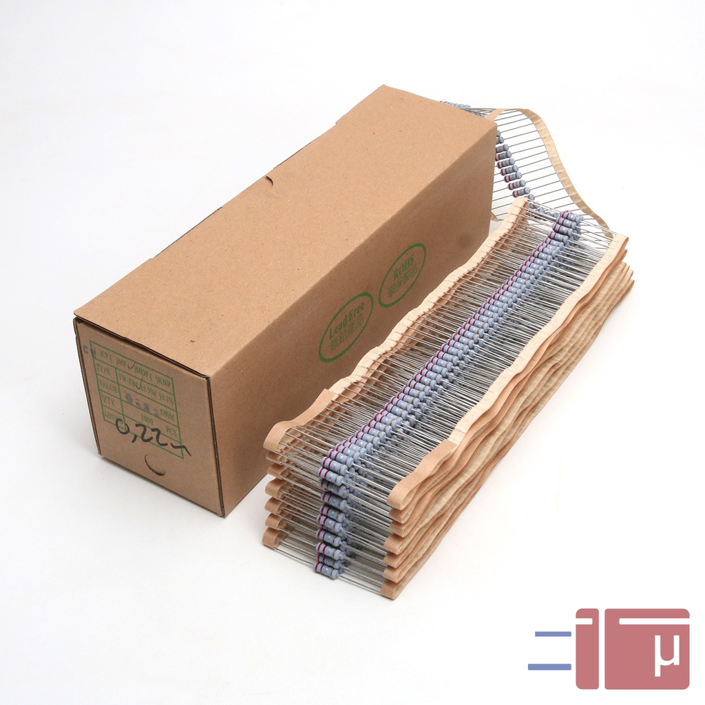 x10 Resistor 0.22R 0.22 Ohm 1W Metal Oxide 5% Taiwan Kaki Tembaga