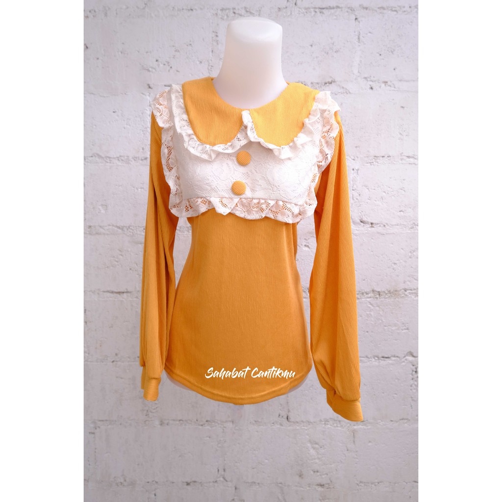 Atasan Rajut Renda  Brukat By Mizzle