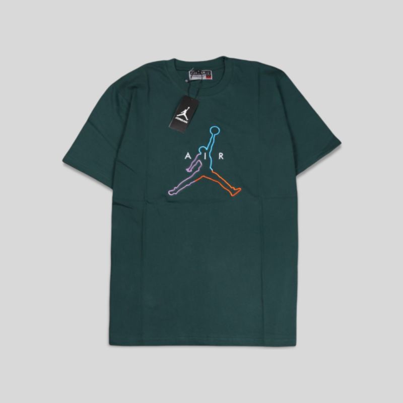 KAOS NIKE JORDAN JUMP MAN BORDIR GREEN FULL TAG PREMIUM