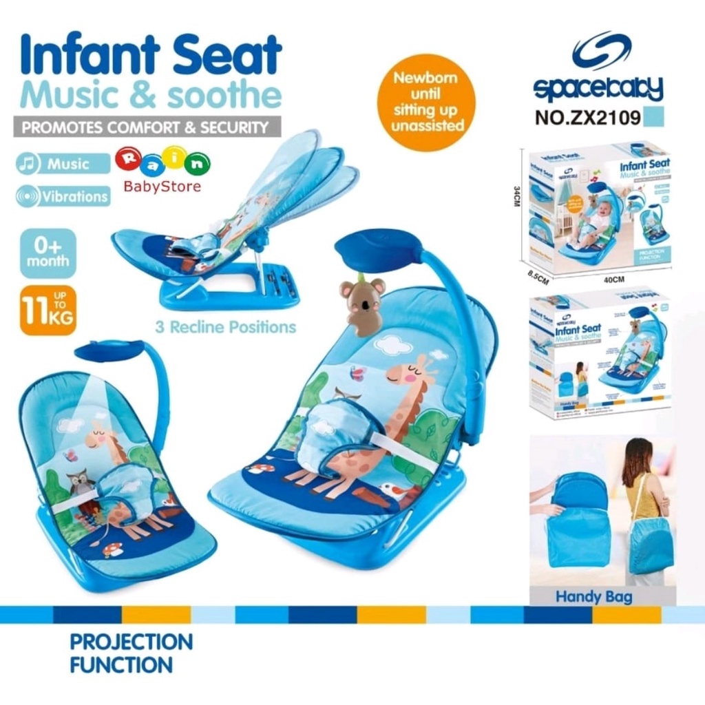 SPACE BABY MASTELA Infant Seat Bayi 3 Recline FREE BUBBLE WRAP!-6
