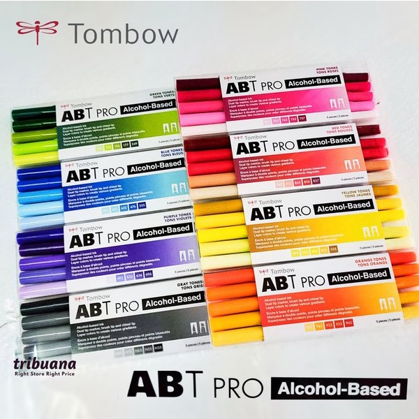 

Stok Terakhir Tombow ABT PRO Dual Brush Pen Set 5 Colors Alcohol-Based Art Markers Berkualitas