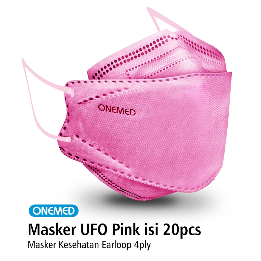 masker KF94 UFO Onemed pink 4ply model pokana masker KF94 pink Onemed 4ply Medis model convex