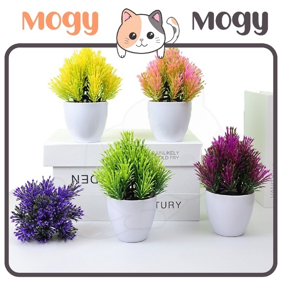 MOGYMOGY PT61 Pot Tanaman Hias Bunga Melati Plastik Ornamen Pot Bongsai Artificial Flower Decoration