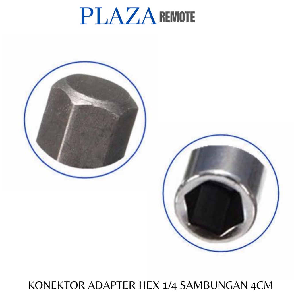 HEX SOCKET KONEKTOR SAMBUNGAN ADAPTER 1/4 (4CM)