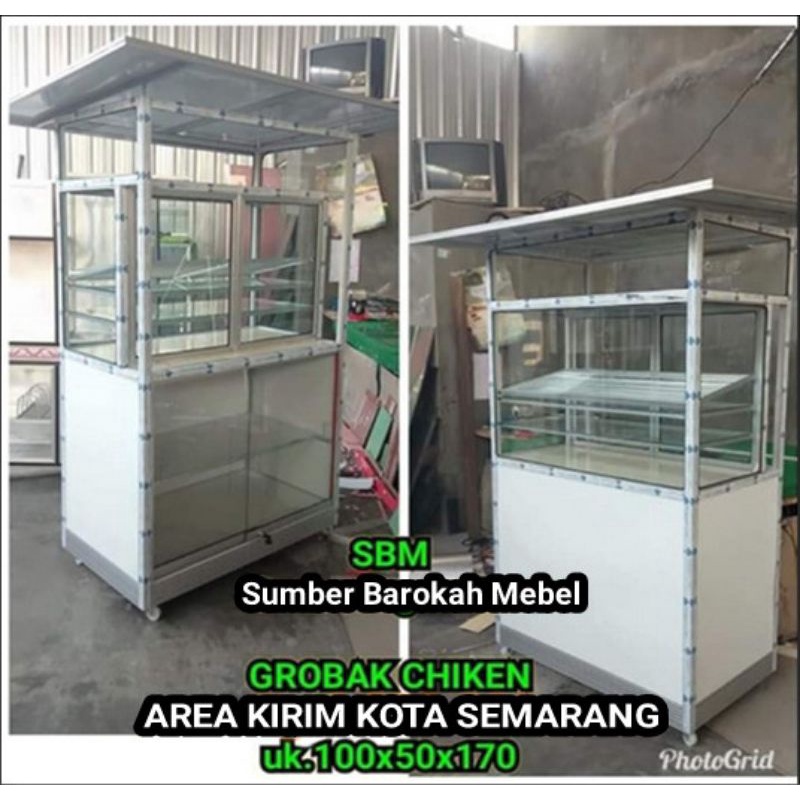 Gerobag Gerobak Etalase Chicken Ayam Goreng 100 + Atap - Pre Order (Hanya Melayani Semarang Kota)