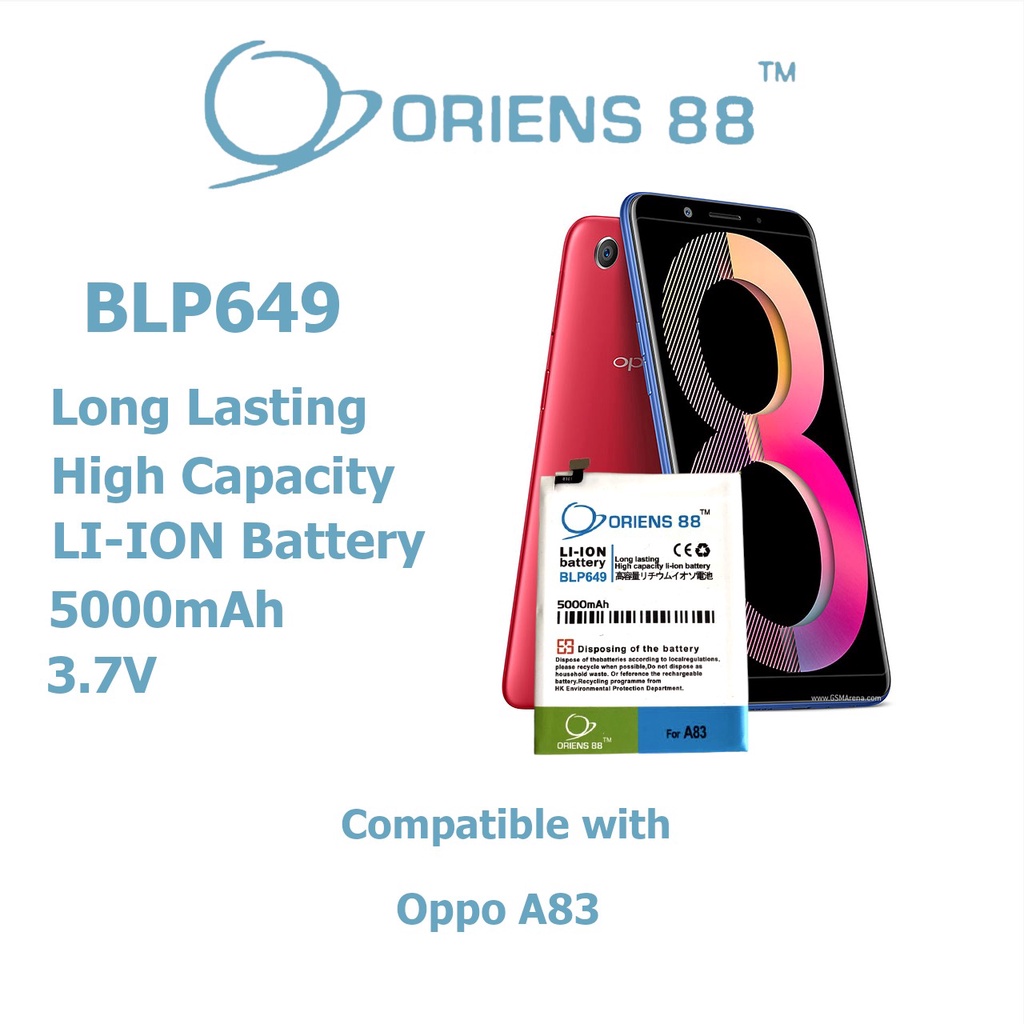 Batre Baterai Battery Double Power IC Oppo BLP649 / A83 Oriens 88 / OR88