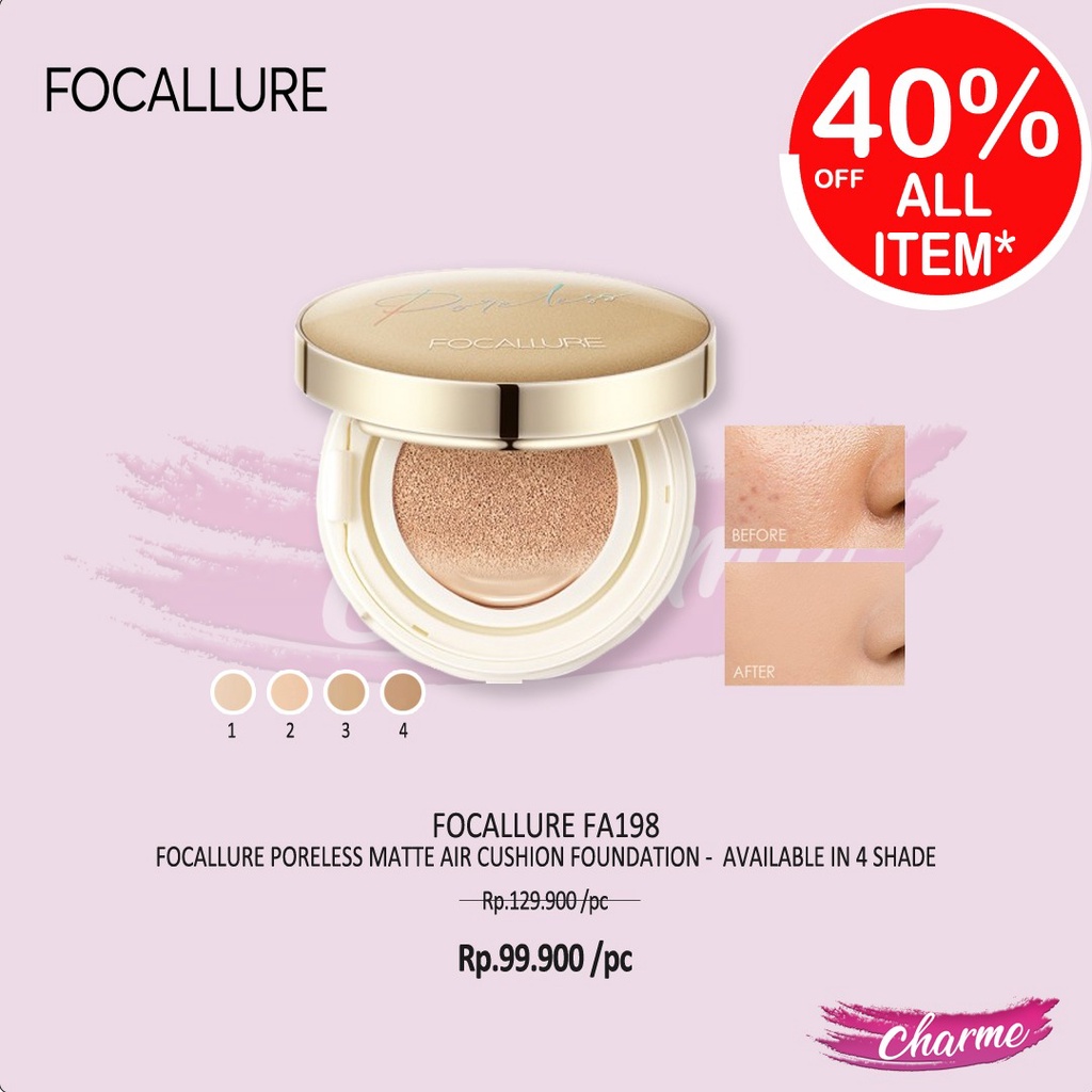 (READY&amp;ORI) Focallure Poreless Matte Air Cushion Foundation FA198 FA 198