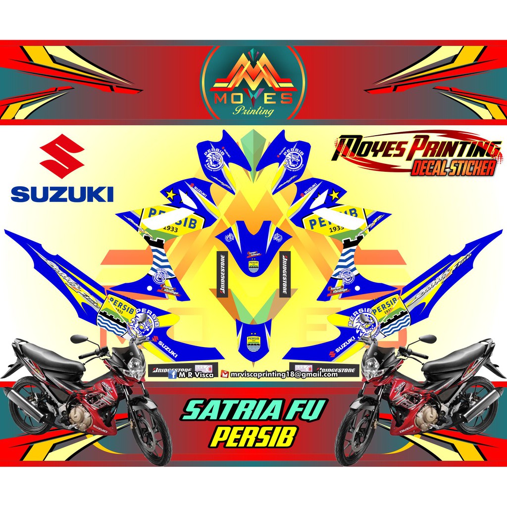 Decal Sticker Striping Stiker Satria Fu 150 Persib Shopee Indonesia