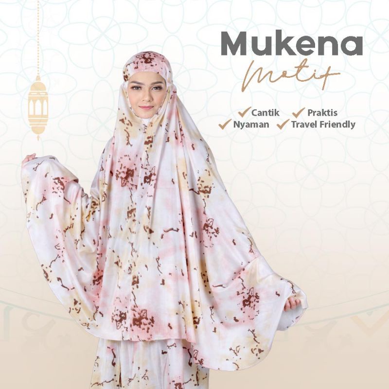 Mukena Sholat Wanita Dewasa Rayon Bali Premium Cantik Adem Putih Kombinasi