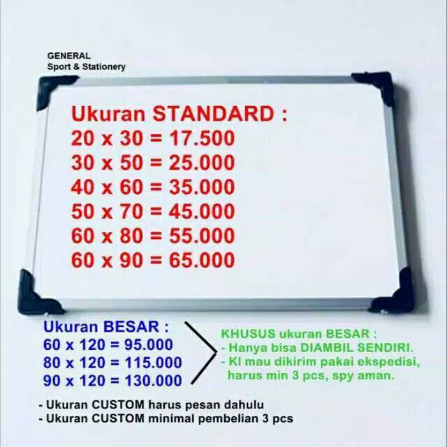 

White Board Papan Tulis Murah Berkualitas Model Gantung