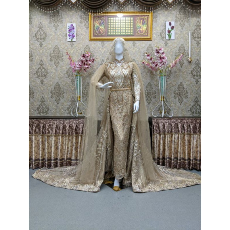 GAUN SLIM MODERN//GAUN WEDDING MEWAH//GAUN