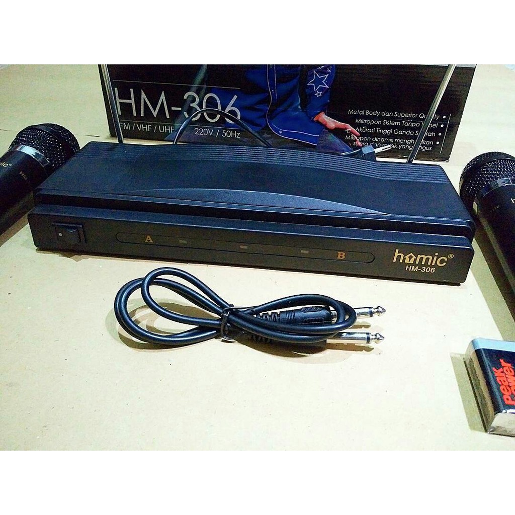 Mic / Microphone HOMIC Double Wireless HM-306 HM306 VHF Series