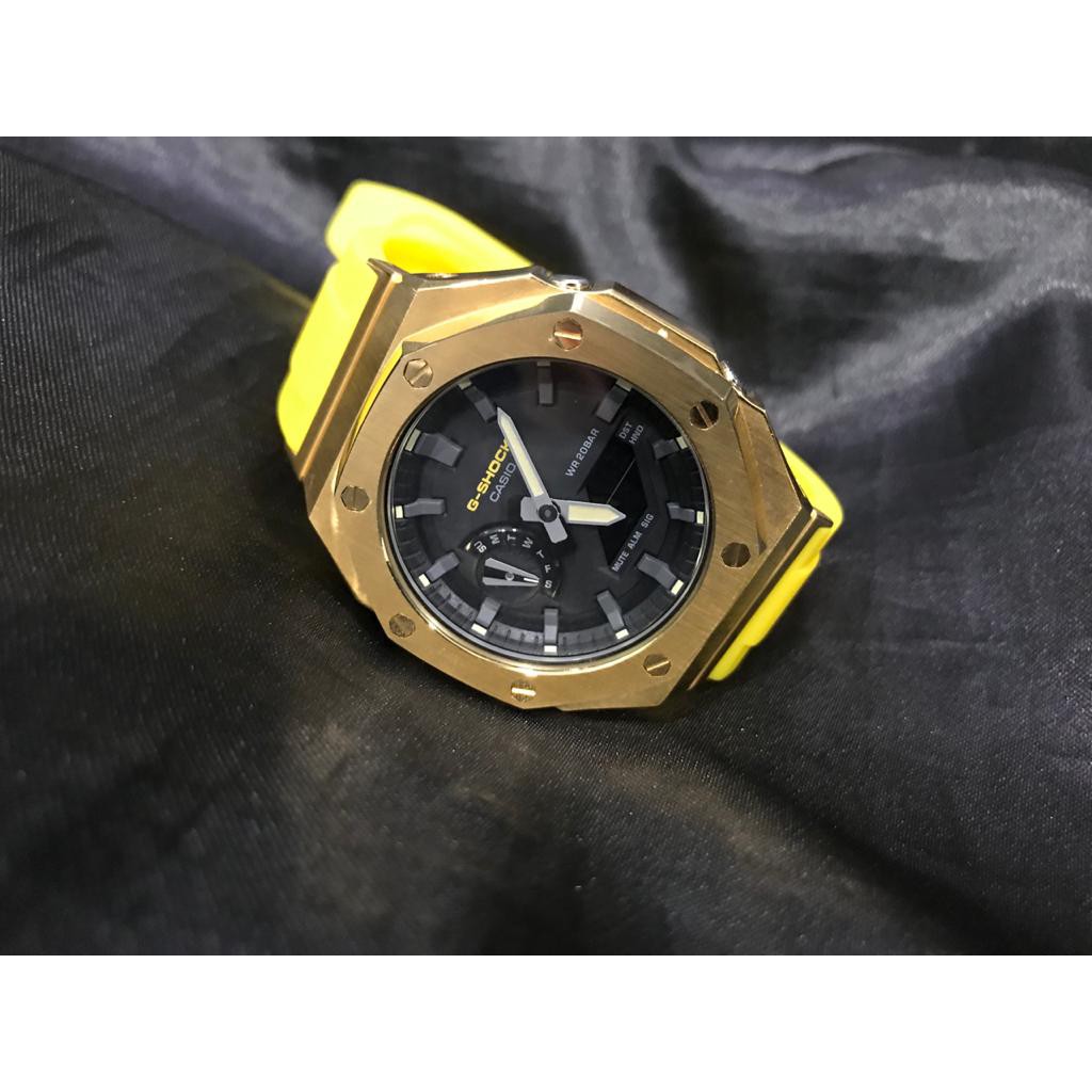 Bezel Metal GA-2100 / GA-2110SU Rubber Yellow Gold