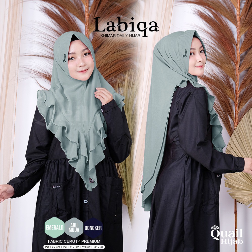 Labiqa daily hijab Aksen rempel Quail Hijab cerutty premium Ori Murah