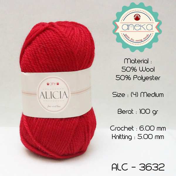 Benang Rajut Wool Alicia Yarn - 3632