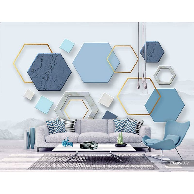 WALLPAPER CUSTOM ABSTRAK 3D WALLPAPER CUSTOM HEXAGONAL WALLPAPER CUSTOM MOTIF SEGI ENAM