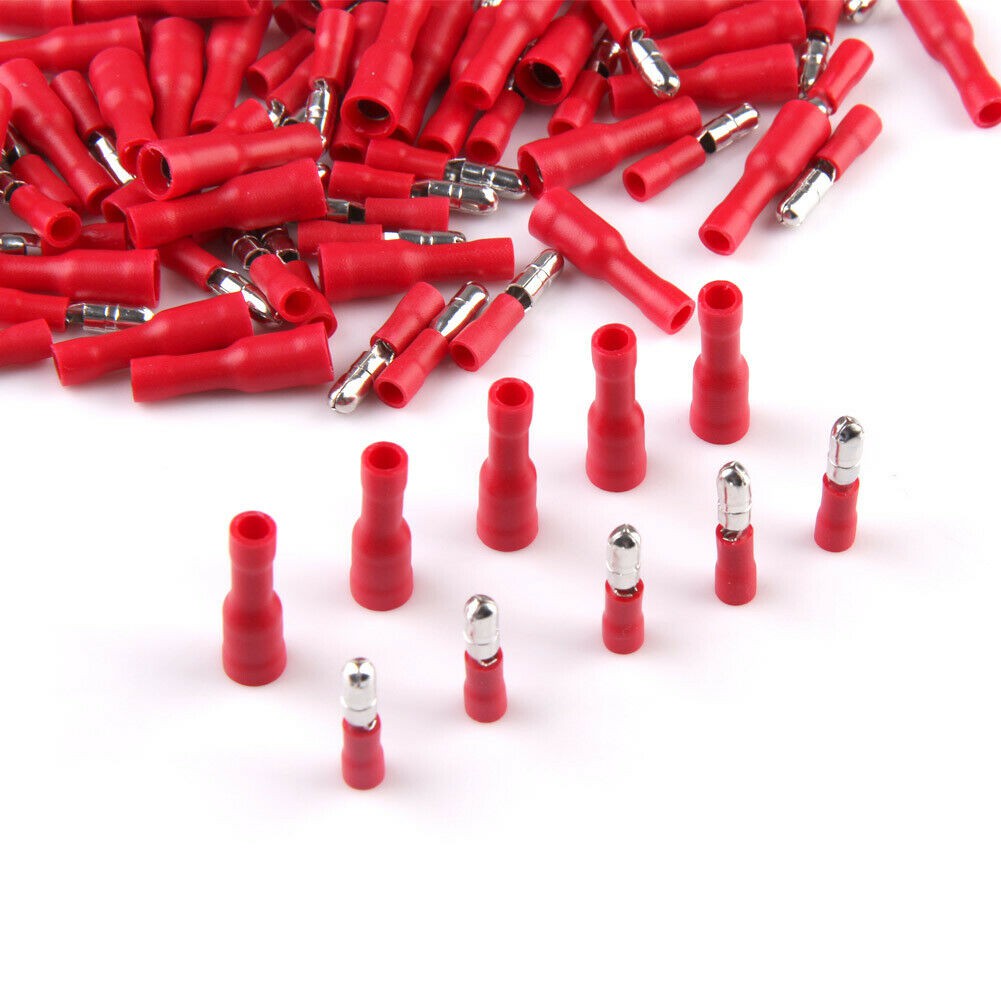 Bullet Red Merah Insulated Male Female Quick Splice Wire Terminals Wire Crimp Connectors Set Termina