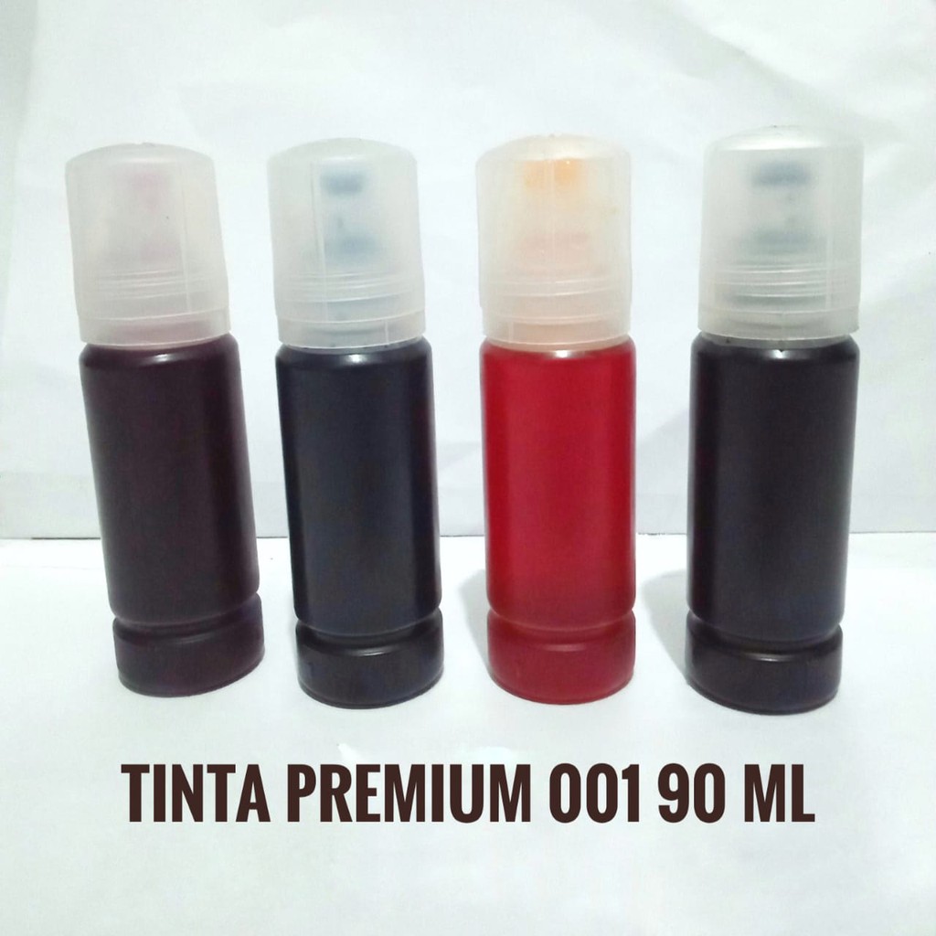 Tinta Premium Ink 001 Cyan Magenta Yellow Black Hitam untuk printer epson
