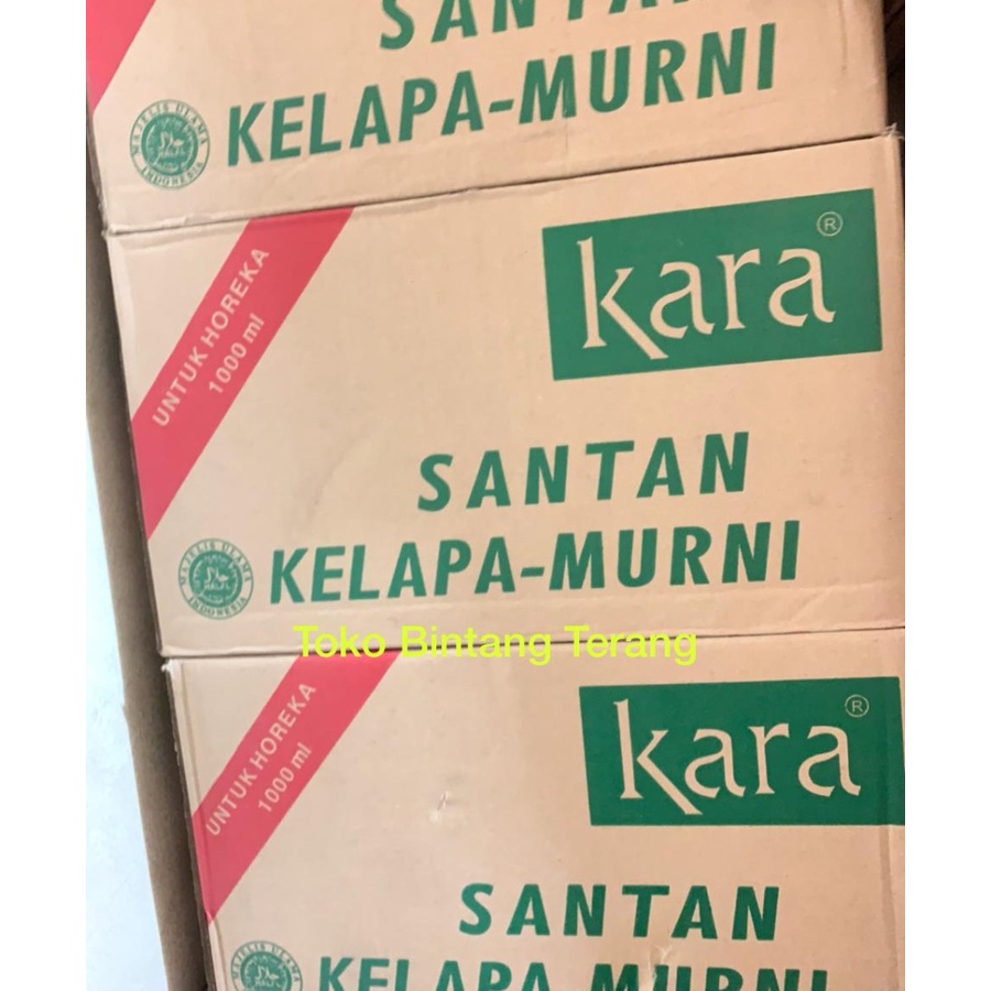 

KARA Santan Kelapa Kara 1 Liter 1 Dus isi 12 pcs / Santan Kara Asli Premium 1000 ml / 1 L / 1L / 1000ml / 1 Lt per Karton 12 Kotak x 1 lt Horeka