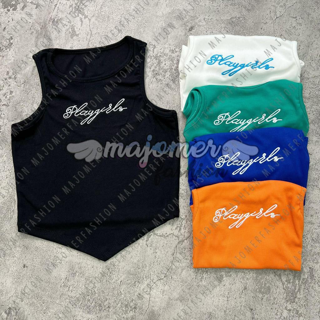 Majomer | Playgirls Crop Tank - Atasan Tanktop Wanita Bordir