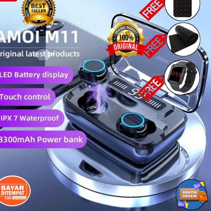 Dijamin Miring harga.. HEADSET BLUETOOTH M 11 TWS BAS IPX 7