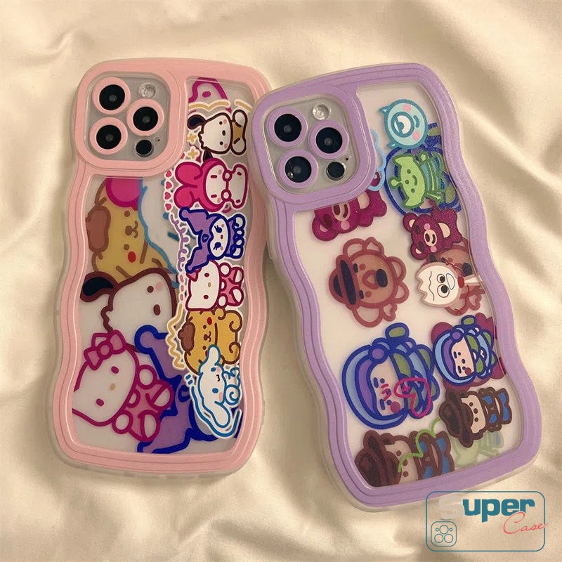 Wavy Edge Soft Case Oppo A17 A15 A95 A17K A57 A78 A77s A96 A12 A76 A55 A16K A16 A9 A5 A1K A5s A3s A54 A74 A15s Reno 8T A54S A7 A16s A52 A33 A72 A35 A32 Kartun Disney Animals Case