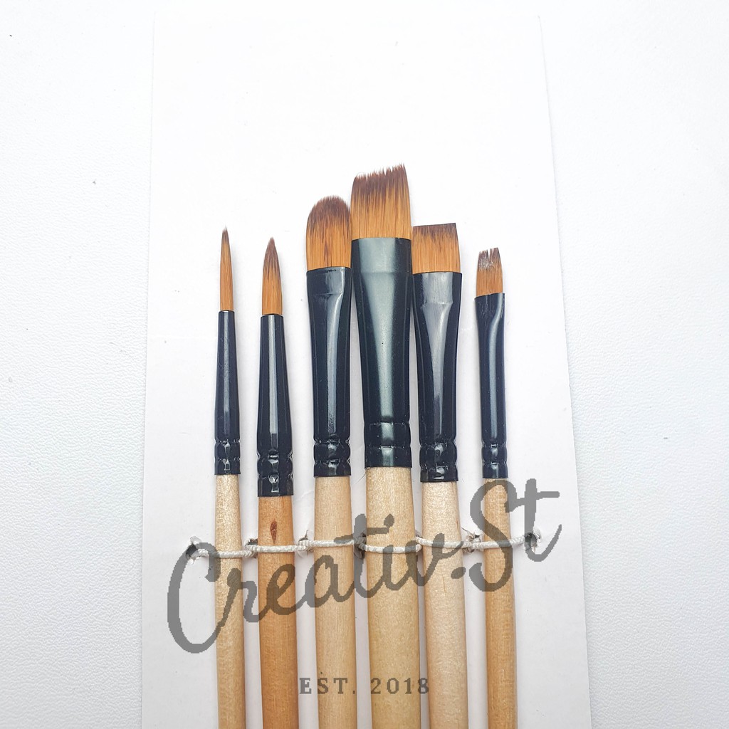 

V-TEC Kuas Lukis A520 Set 6 Brush Paint Art Brush Set