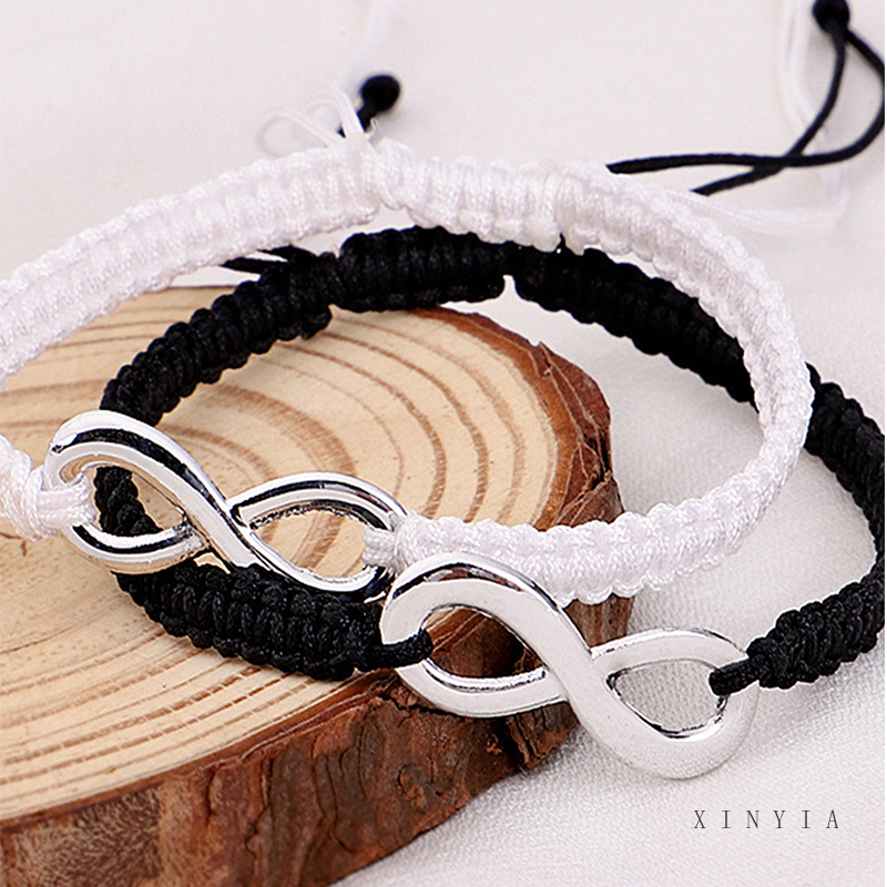 1pc Gelang Tali Handmade Desain 8 Infinity Untuk Pasangan