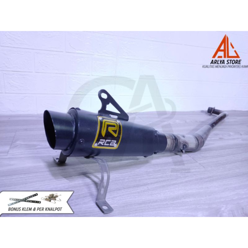 KNALPOT RACING HONDA C70-HONDA GRAND-HONDA ASTREA RCB MATTE BLACK GALVANIS