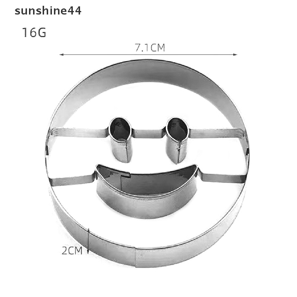 Sunshine 4Pcs / Set Cetakan Pemotong Biskuit / Fondant Bentuk Smiley Face