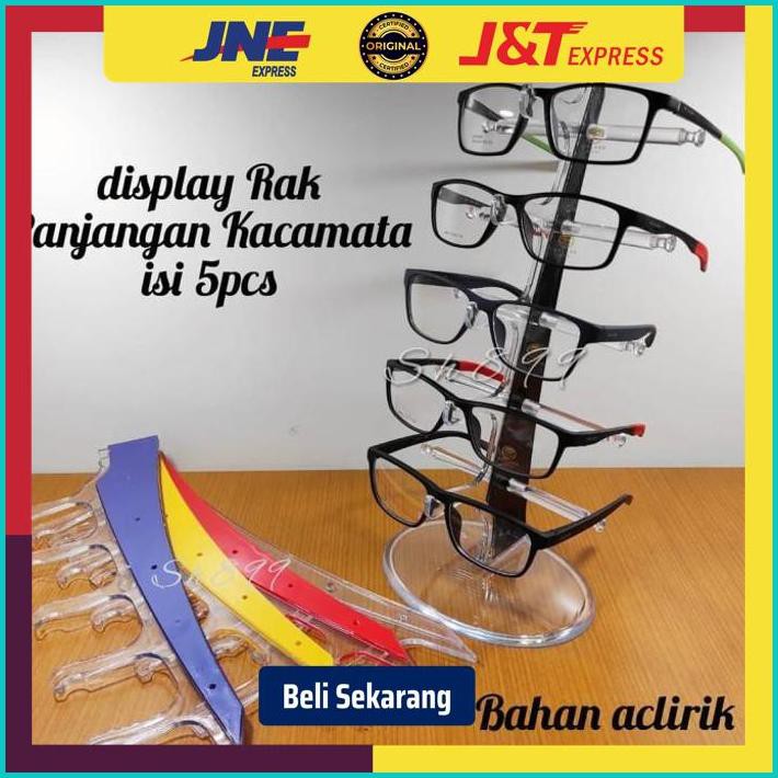 Display/Rak Pajangan Kacamata bongkar pasang aclirik Mika isi 5pcs - bening