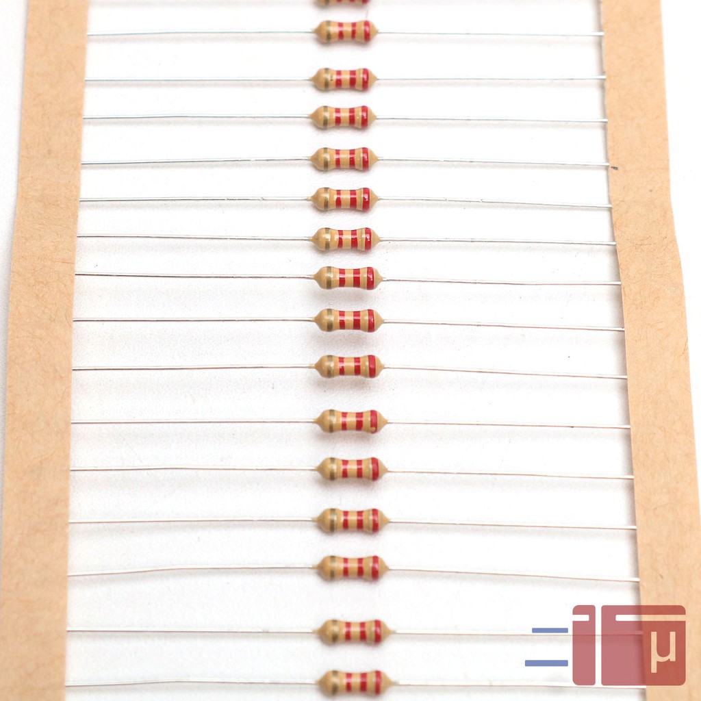 x10 Resistor 2K2 2.2K 1/4W Karbon 5% Taiwan Kaki Tembaga