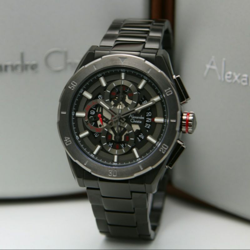 ALEXANDRE CHRISTIE AC6560 FULL BLACK PRIA.ORIGINAL GARANSI RESMI 1TAHUN