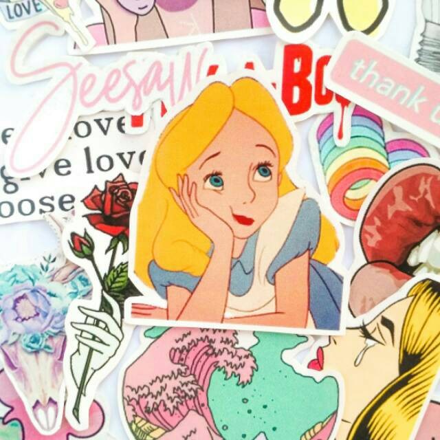 

(TERLARIS) N pcs Scrapbook Sticker Kawaii Set 24 untuk Girly Planner Lucu