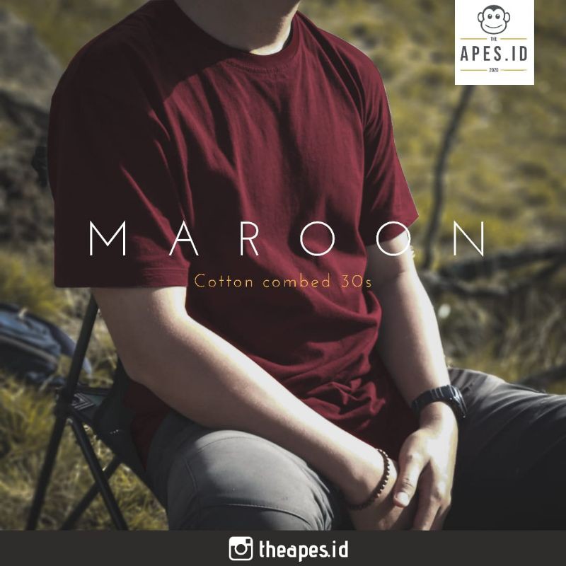 KAOS POLOS MERAH MAROON PRIA / WANITA