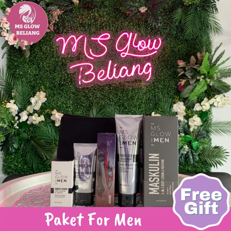 PAKET FOR MEN MS GLOW 100% ORI. HALAL & BROM. AGEN RESMI PALANGKARAYA. FREE GIFT