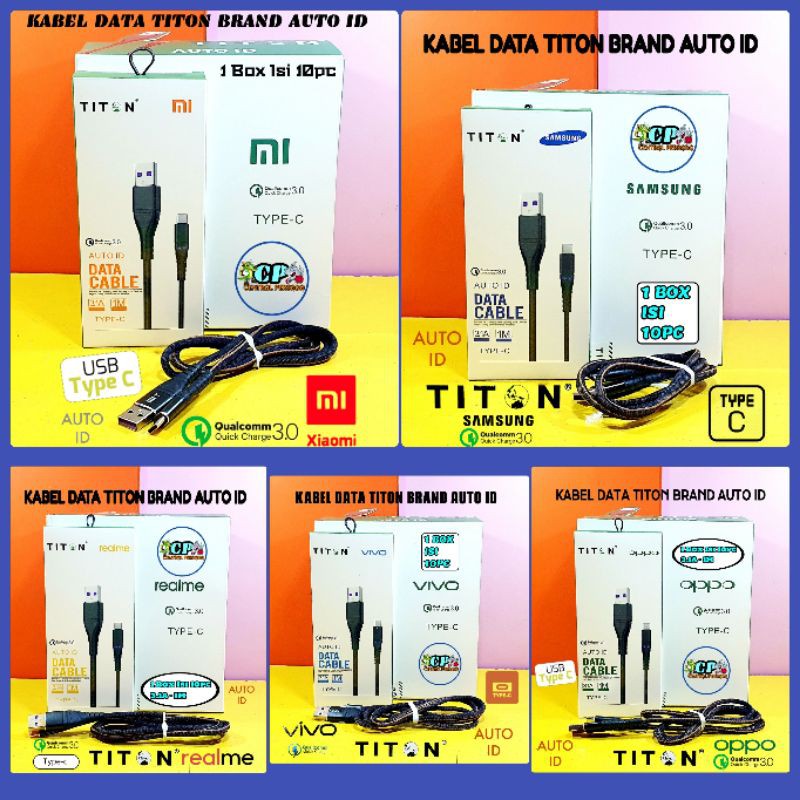 Kabel USB Data Brand Titon LED Auto ID Type C