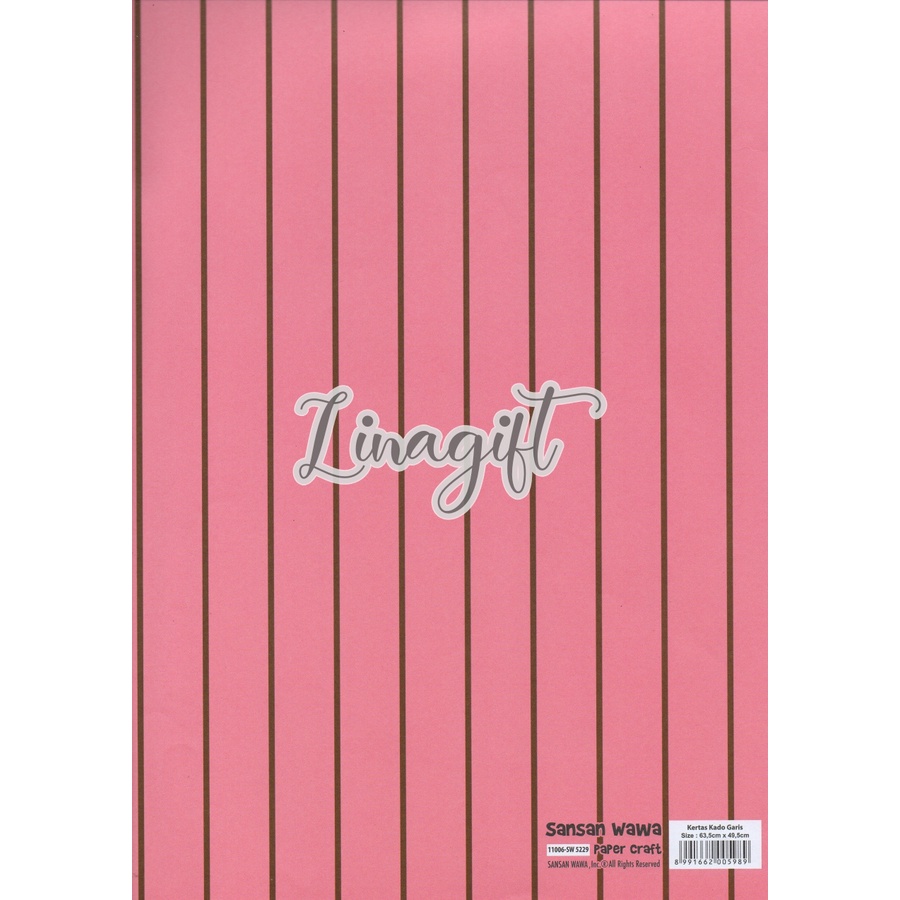 ( 5 Lembar ) STRIPES STRAIGHT LINE SANWA - KERTAS KADO GARIS LURUS - GIFT WRAP PAPER SANSAN WAWA STRIP LINES NETRAL