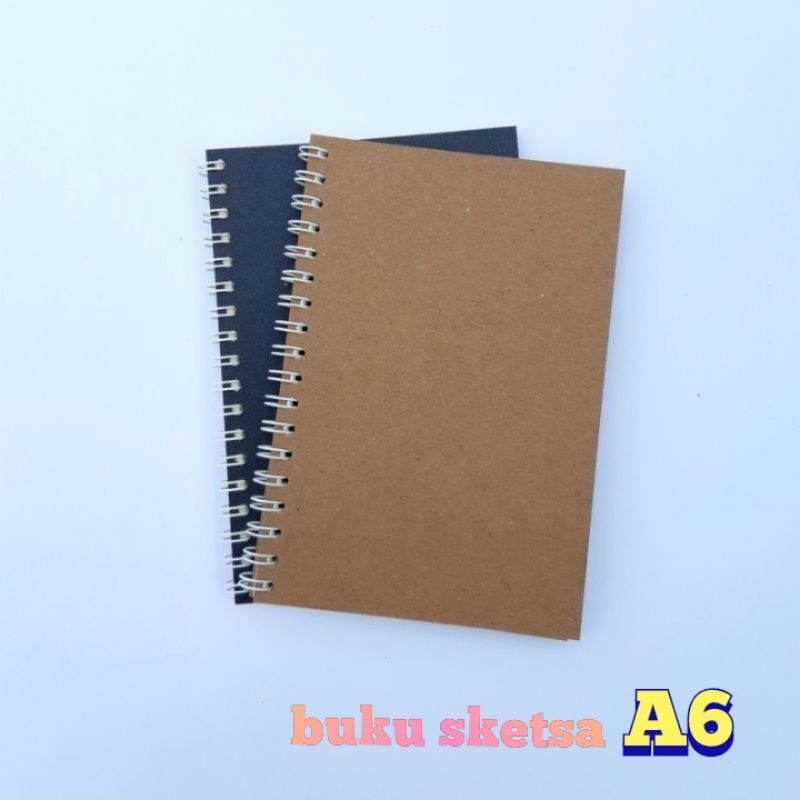Buku Sketsa Sketchbook A5, Sketchbook A6 Polos Craft Vintage Sektch book murah sketchbook Brown Paper-7