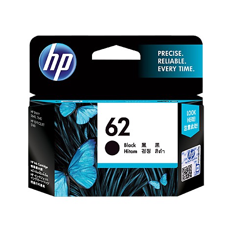 Tinta HP 62 Black Original Ink Cartridge / 100% Ori / Uang Kembali