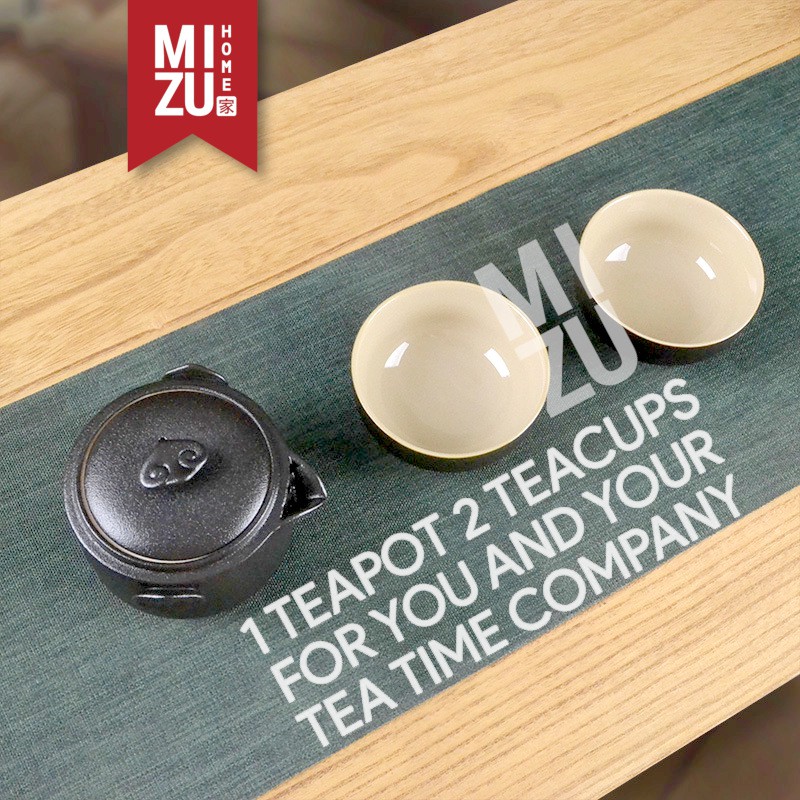 MIZU PENGUIN-CHA Dehua Ceramic Chinese Tea Travel Set Teko 2 Cangkir Carry Case-2