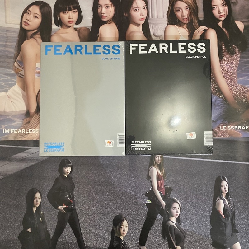 LESSERAFIM2 - LE SSERAFIM IM FEARLESS BLACK PETROL BLUE CHYPRE ALBUM READY STOCK