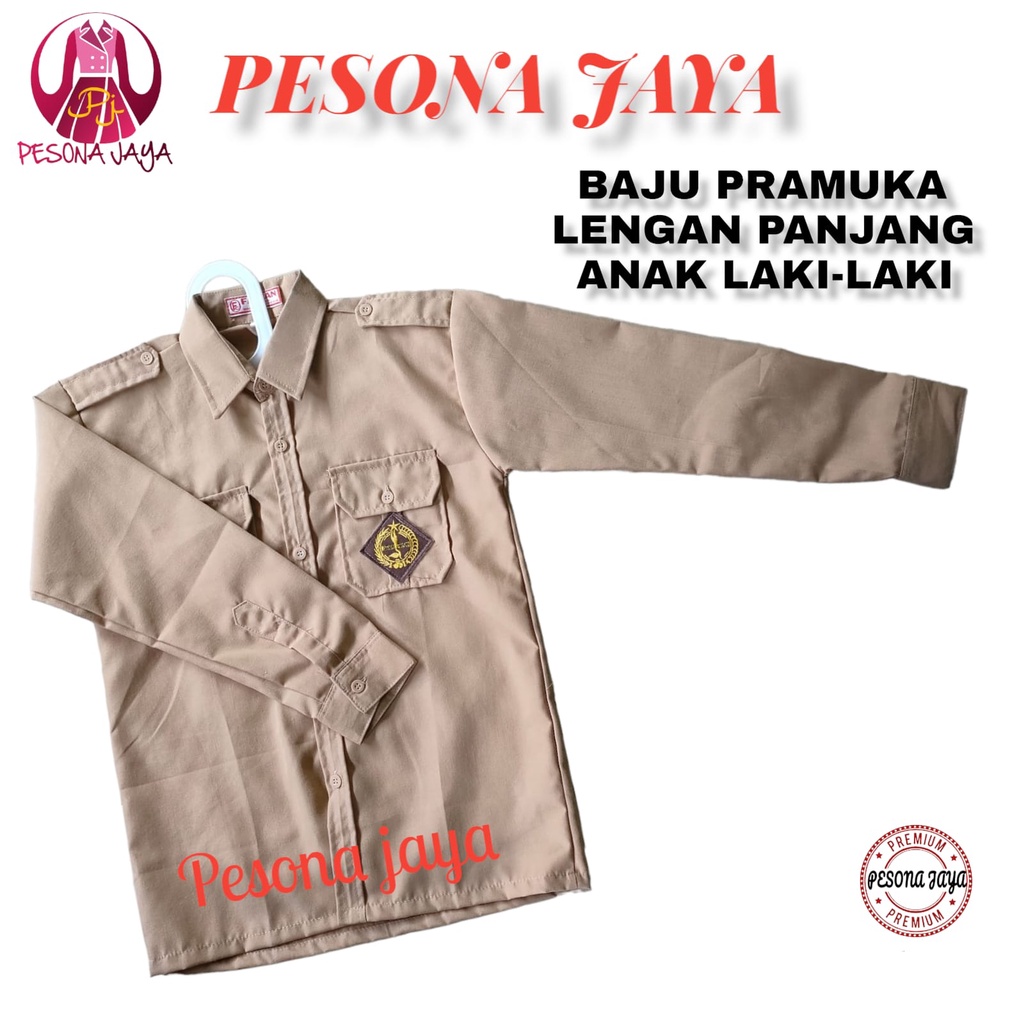 Baju Pramuka Lengan Panjang SMP/SMA/SMK Seragam Pramuka Laki Laki Lengan Panjang