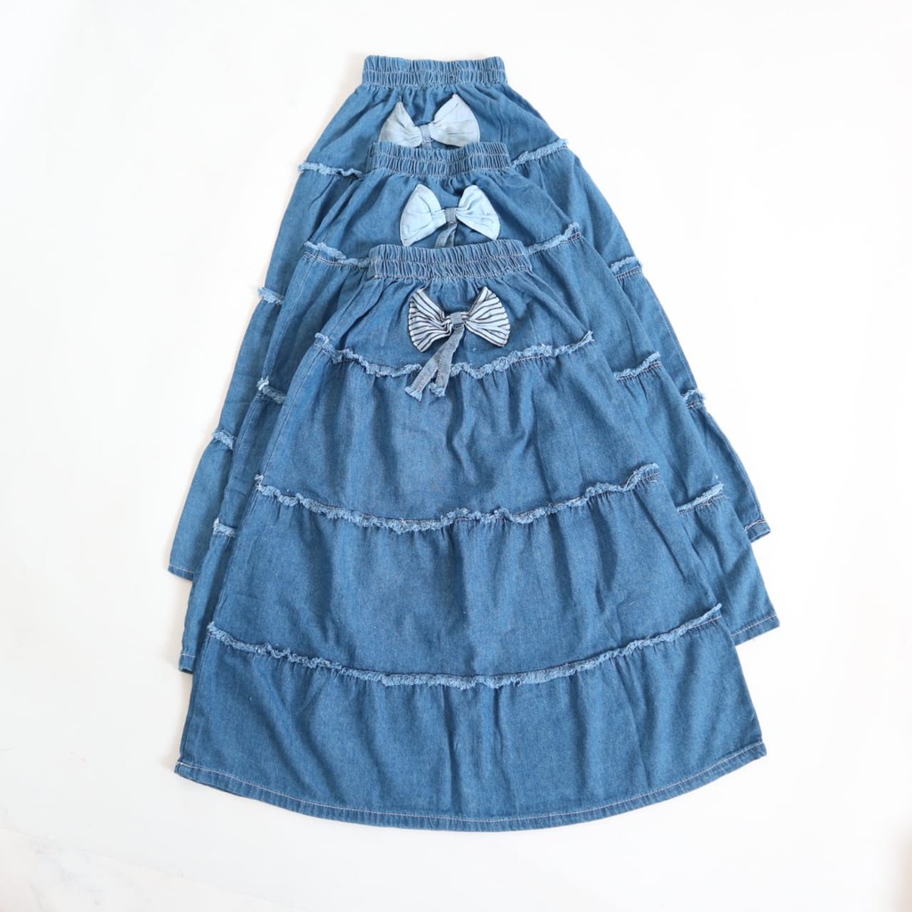 ROK PANJANG JEANS ROK PANJANG ANAK PEREMPUAN 1-8Th Rok Panajang Anak Jeans ROK PANJANG JEANS/ ROK AN