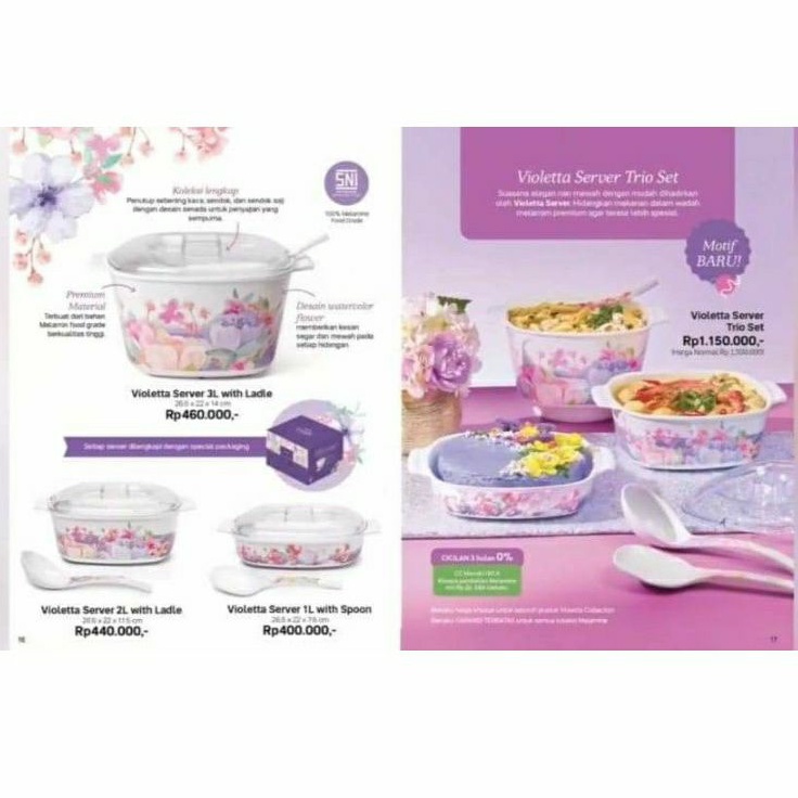 Magnolia melamine violetta server (1pcs) ori 100%