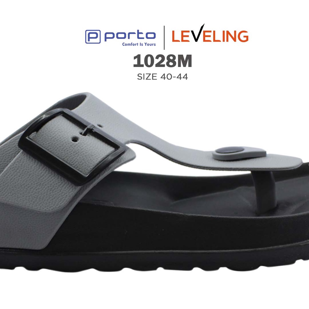 1028M - Porto Leveling Sandal Jepit Harian Pria Perempuan Karet Kuat dan Nyaman Anti Slip Anti Jamur Original