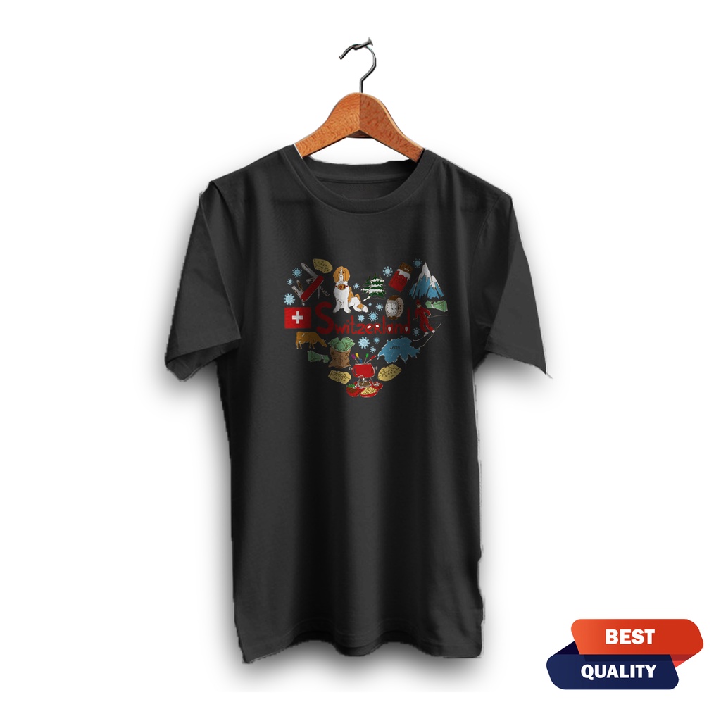 KAOS SWISS BAJU PRIA WANITA COTTON COMBED